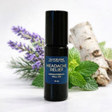 Glyceleene Headache Relief aromatherapy roll-on with lavender and mint leaves in the background small