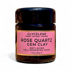 Jar of Glyceleene Rose Quartz Gem Clay on a white background